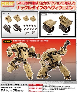 M.S.G モデリングサポートグッズ ヘヴィウェポンユニット 29 アクトナックルBタイプ (M.S.G Modeling Support Goods Heavy Weapon Unit 29 Action Knuckle Type-B)
