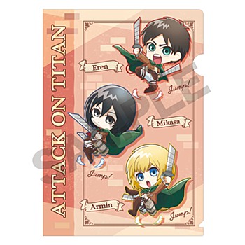 "Attack on Titan" Single Clear File Red Pyon Chara