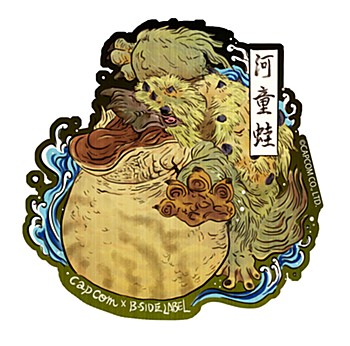 Capcom x B-Side Label Sticker "Monster Hunter" Tetranadon Ukiyoe