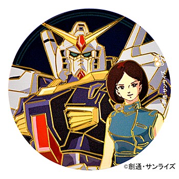 "Mobile Suit Zeta Gundam" Engraving Metal Art Sticker Emma & Gundam Mk-II