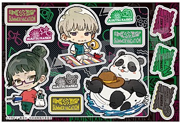 呪術廻戦 ステッカー 禪院真希&狗巻棘&パンダ 夏休みVer. ("Jujutsu Kaisen" Sticker Zen'in Maki & Inumaki Toge & Panda Summer Vacation Ver.)