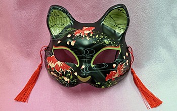 Half Mask Cat Mask (Three / Goldfish)