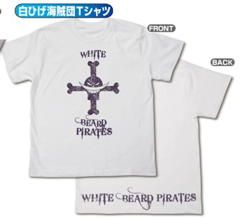 "One piece" White Beard Pirates T-Shirts White (L size)