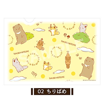 タヌキとキツネ 和紙ファイル 02 ちりばめ ("Tanuki to Kitsune" Japanese Paper File 02 Pattern)