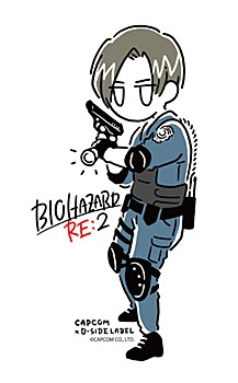 Capcom x B-Side Label Sticker "Resident Evil" Leon (Line Art)
