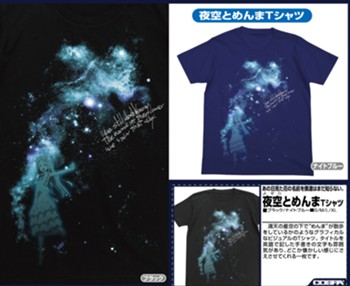 "Anohana: The Flower We Saw That Day" Night Sky & Menma T-shirt Night Blue (M Size)
