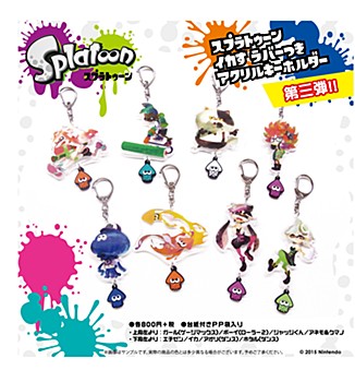 スプラトゥーン イカすラバーつき アクリルキーホルダー 第3弾 8種セット ("Splatoon" Acrylic Key Chain with Ikasu Rubber 8 Set Vol. 3)