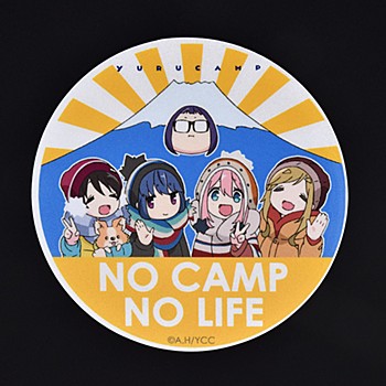 "Yurucamp" Reflector Magnet Sticker 01 No Camp No Life