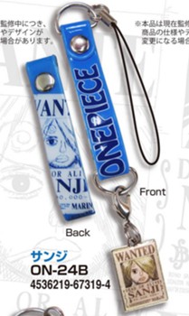 "One Piece" WANTED Poster Metal Charm Strap Sanji ON-24B
