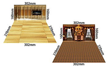 ジオラマシート DSmM-F008 洋室セットA (Diorama Sheet DSmM-F008 Western Style Room Set A)
