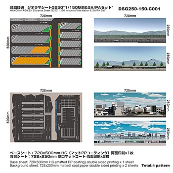 ジオラマシートG250 1/150駅前&SA/PAセットA (Diorama Sheet G250 "1/150 SA/PA SET")