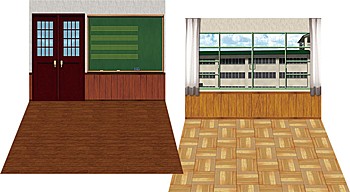 ジオラマシートEX F008 部室セットA (Diorama Sheet EX F008 Club Room Set A)