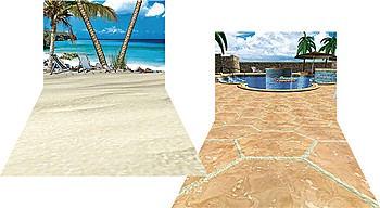 Diorama Sheet EX F017 Pool & Beach Set B