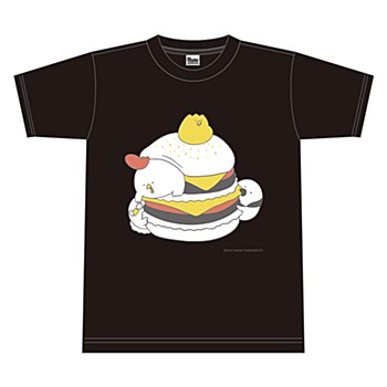 毎日でぶどり ハンバーガー Tシャツ ブラック M ("Everyday Debudori" Hamburger T-Shits Black (M Size))