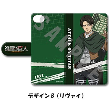 "Attack on Titan The Final Season" Book Type Smartphone Case for iPhone6/6S/7/8/SE(2nd Generation) Design B Levi