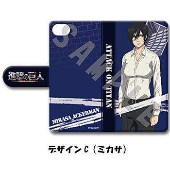 "Attack on Titan The Final Season" Book Type Smartphone Case for iPhone6/6S/7/8/SE(2nd Generation) Design C Mikasa