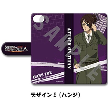 "Attack on Titan The Final Season" Book Type Smartphone Case for iPhone6/6S/7/8/SE(2nd Generation) Design E Hans