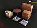 PEPATAMAシリーズ M-003 ペーパージオラマ 家具セットA 昭和風 (PEPATAMA Series M-003 Paper Diorama Furniture Set A Showa Style)