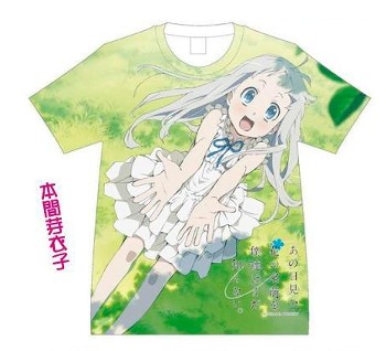 "Anohana: The Flower We Saw That Day" Fully Full Color Print T-Shirt Honma Meiko (M Size)