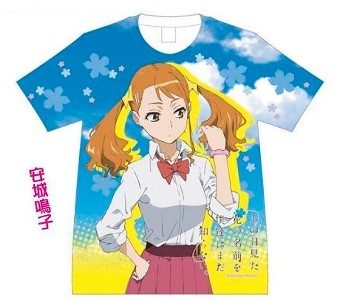 "Anohana: The Flower We Saw That Day" Fully Full Color Print T-Shirt Anjou Naruko (M Size)
