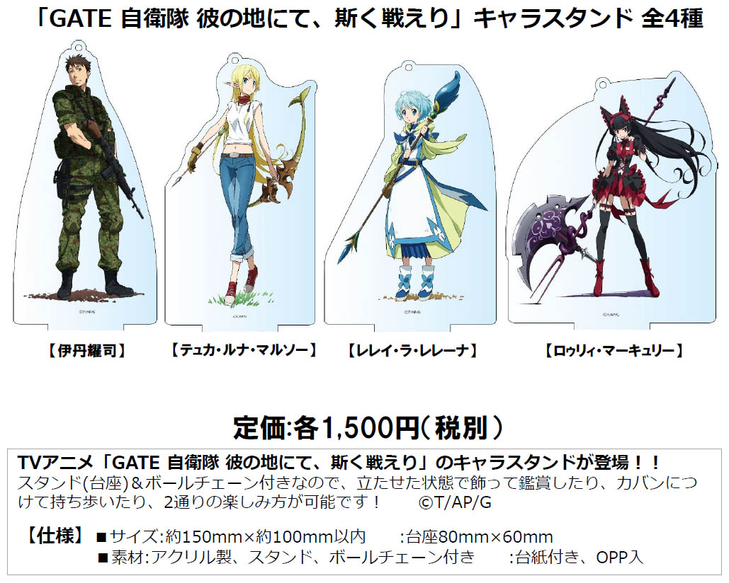 Gate Jieitai Kano Chi Nite Kaku Tatakaeri Character Stand Milestone Inc Group Set Product Detail Information
