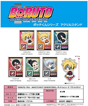 【再販】BORUTO -ボルト- NARUTO NEXT GENERATIONS "ボッチくん"シリーズ アクリルスタンド 6種 (Resale "BORUTO NARUTO NEXT GENERATIONS" Bocchi-kun Series Acrylic Stand)